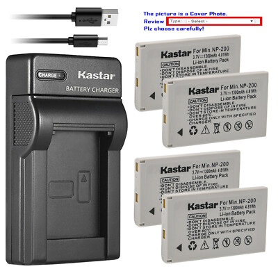 Kastar Battery Slim USB Charger for NP-200 & Konica Minolta DiMAGE Xt Biz Camera