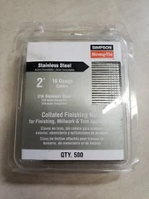 Simpson Strong-Tie T16N200FNB 2" 16ga 316SS Collated Finish Nails 500ct