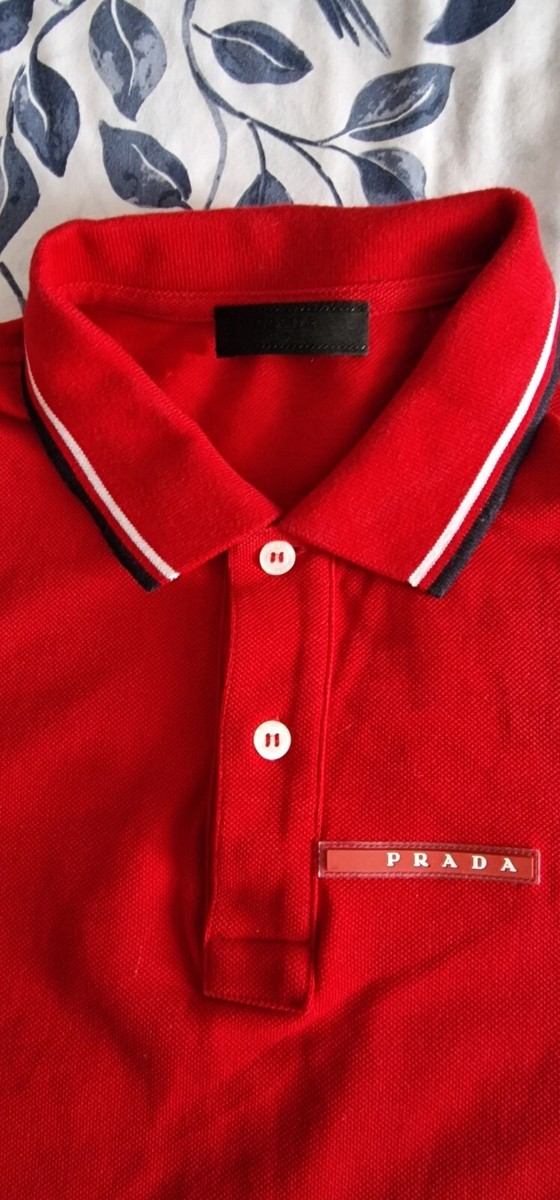 Genuine Prada Men's Polo T Shirt Red Size S | eBay