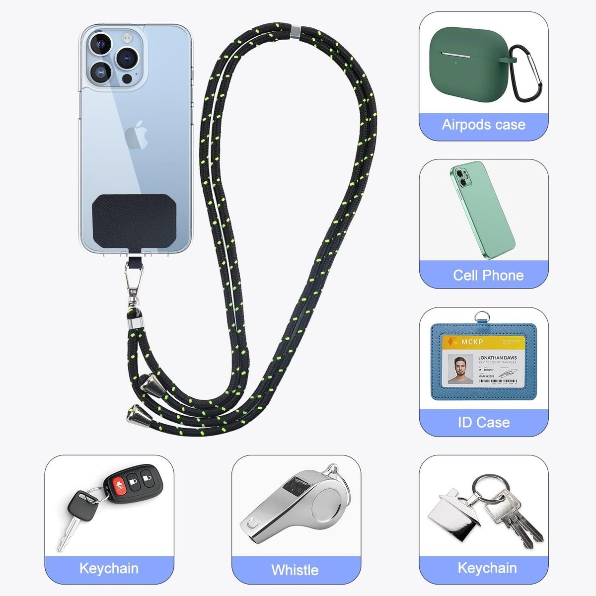 Laccetto Per Cellulare Con Toppa - Cordino Regolabile Per Smartphone Con Gancio - Foto 6