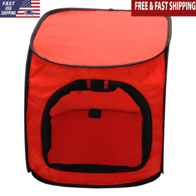 Portable Dog Crate Lightweight Easy Setup Zippered Door 30 Lb Limit Medium Size