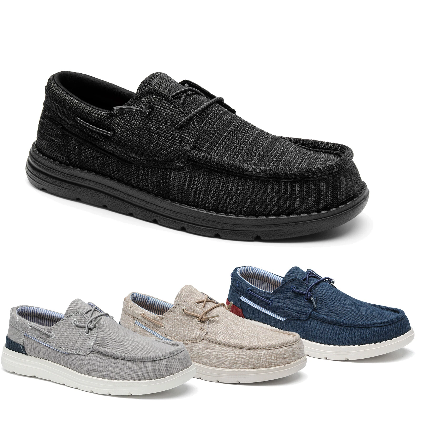 Men's Slip-on Canvas Loafers Casual Lightweight Loafers Shoes US Size 6.5-15