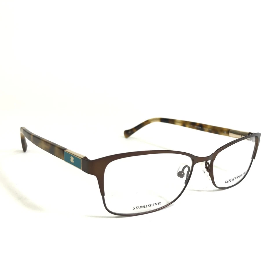 Monturas de gafas Lucky Brand D119 MARRÓN tortuga rectangulares borde completo 53-16-140 Foto 2 de 4