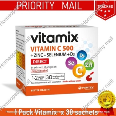VITAMIX Vitamin C 500mg + Zinc, Selenium, D3   Immune Support, 30 Sachets
