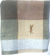 USED HANDKERCHIEF BLUE CLASSIC PAISLEY PATTERNED COTTON 18" MEN'S POCKET SQUARE