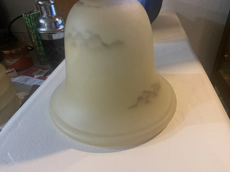 Amber Alabaster Lamp Shade, Chandelier_Vanity_Pendant Fixture_Glass Globe Cover - Image 3 of 3