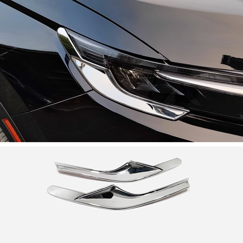 2pc Chrome Headlight Eyebrow Trim Strip Accessories For Honda CRV CR-V 2023 2024
