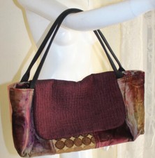 Fiber Artist Art-to-wear Robin Lathroum Hand-dyed Velvet Purse Evening Bag Ooak