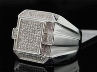 Herren .925 Sterlingsilber .50 Karat Pflastern Diamant Rosa Ring