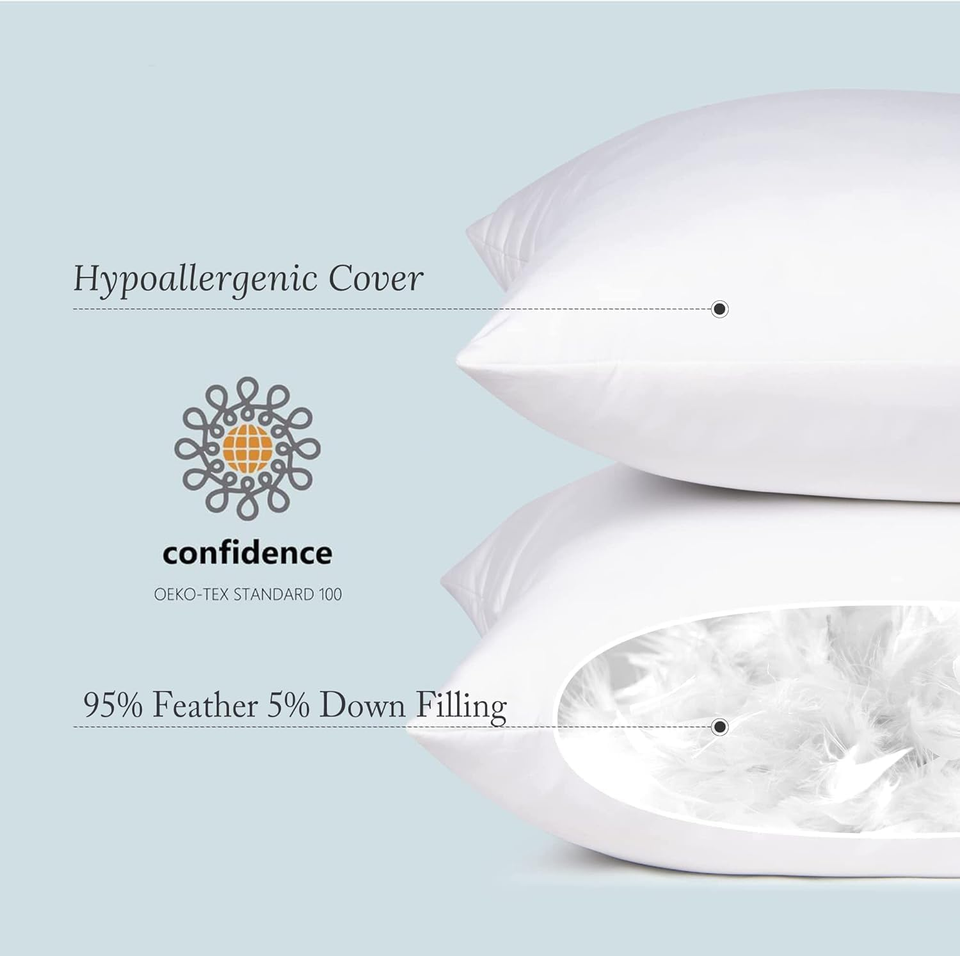 ® 18 X 18 Decorative Feather down Throw Pillow Inserts (Set of 2, White