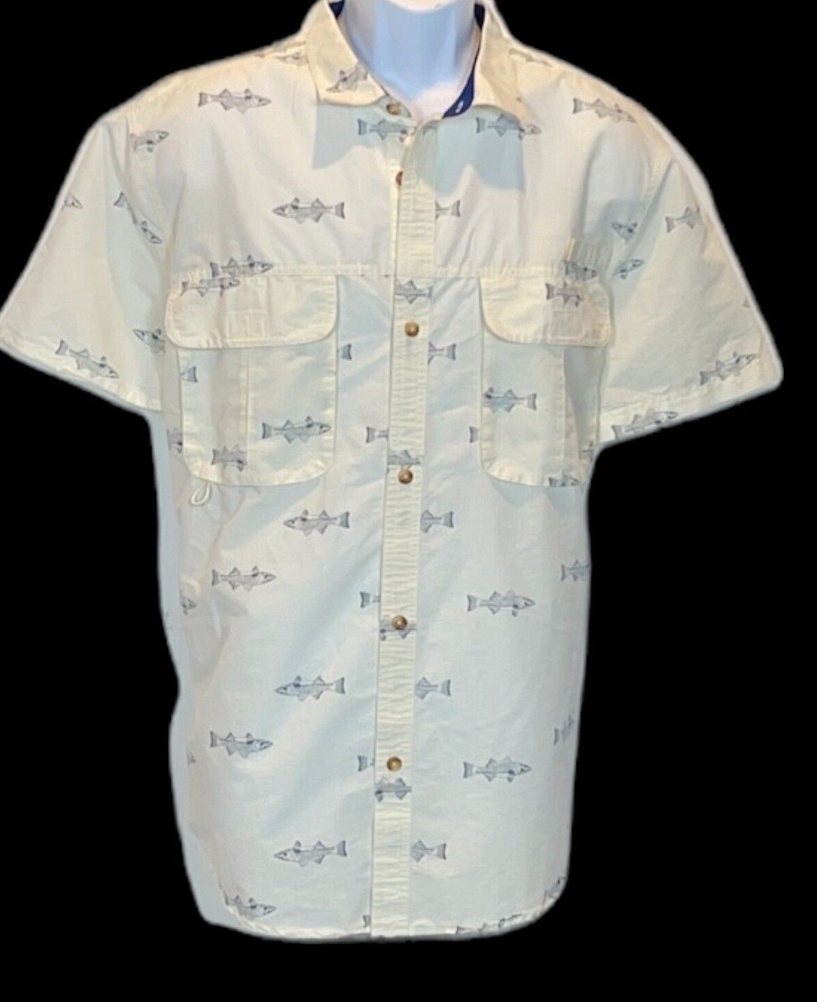 Tallwoods Element Wear Shirt Men's XLT Fish Print Vented Hiking Fishing Outdoors eBay