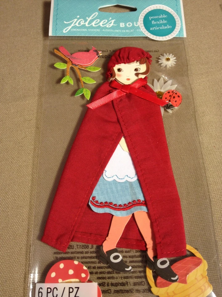 Pegatinas dimensionales Jolee's Boutique POSABLE CAPUCHA ROJA - 6 piezas Foto 4 de 4