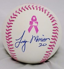 Logan Morrison Tampa Bay Rays Signed Breast Cancer Pink Baseball LOM COA (BSB226
