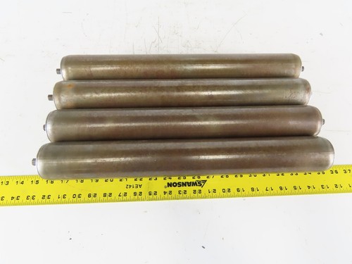 2.5" OD 19" BF 18-3/8" Face Width Flat Gravity Conveyor Roller 7/16 Hex Lot Of 4