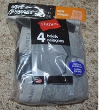 Boys Hanes Underwear Briefs 4 Pair 6/8 Tagless Black Gray Stretch