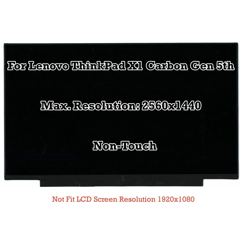 14.0"" Lenovo ThinkPad X1 Carbon 5th Gen 20HR 20HQ WQHD LCD Display Screen Panel
