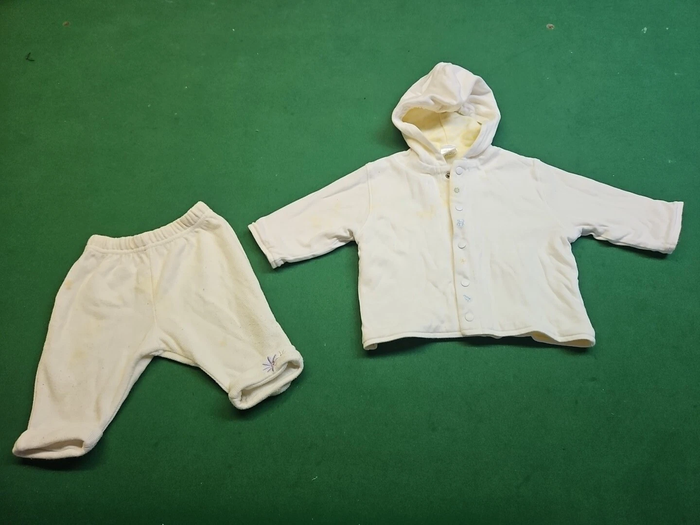 2 Piece Bundle Baby Clothing Yellow Cotton Embroid Jacket Size 000 Pants L 28cm