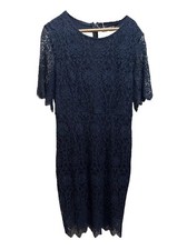Merokeety Navy Blue Floral Lace Dress Size Large Work, Casual, Church, Vacation
