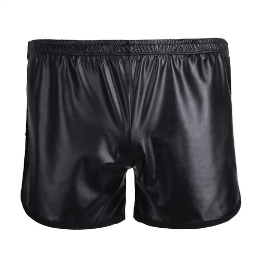 Men Wet Look Leather Boxer Brief Underwear Shorts Underpant Buckled Bulge Pouch - Picture 34 of 37