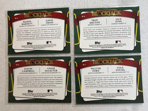2022 Bowman Draft Chrome Blackjack Insert (4 Card Lot) See Description - Picture 2 of 2
