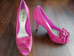 fuchsia open toe heels