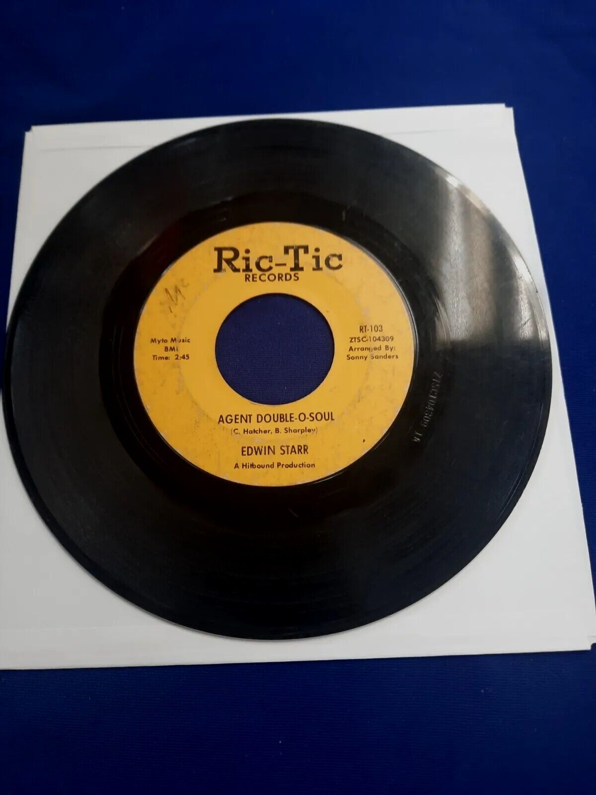 Edwin Starr  45  Agent Double-O-Soul  Single  Ric-Tic Records 1965 RT-103 VG 