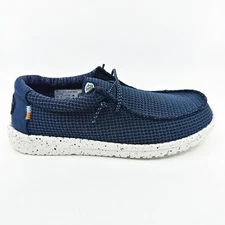 Hey Dude Wally Youth Sport Mesh Navy Kids Comfort Slip On Shoes