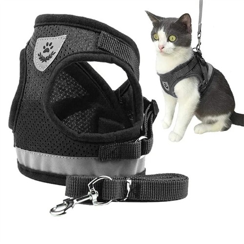 1/2 Kitten Dog Cat Harness and Leash for Walking Adjustable Soft Pet Vest Collar - Picture 7 of 21