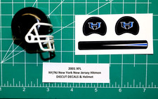 2001 XFL NY /NJ New York Hitmen *DIECUT DECALS* for OPI Football Gumball Helmets