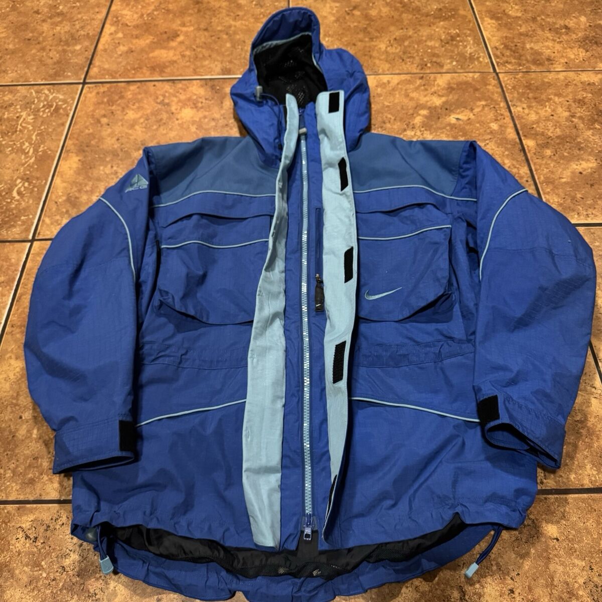 VTG Nike ACG Mountain Parka Jacket Size Small 90's Blue VTG Nike ACG Mountain Parka Jacket Size Small 90's Blue