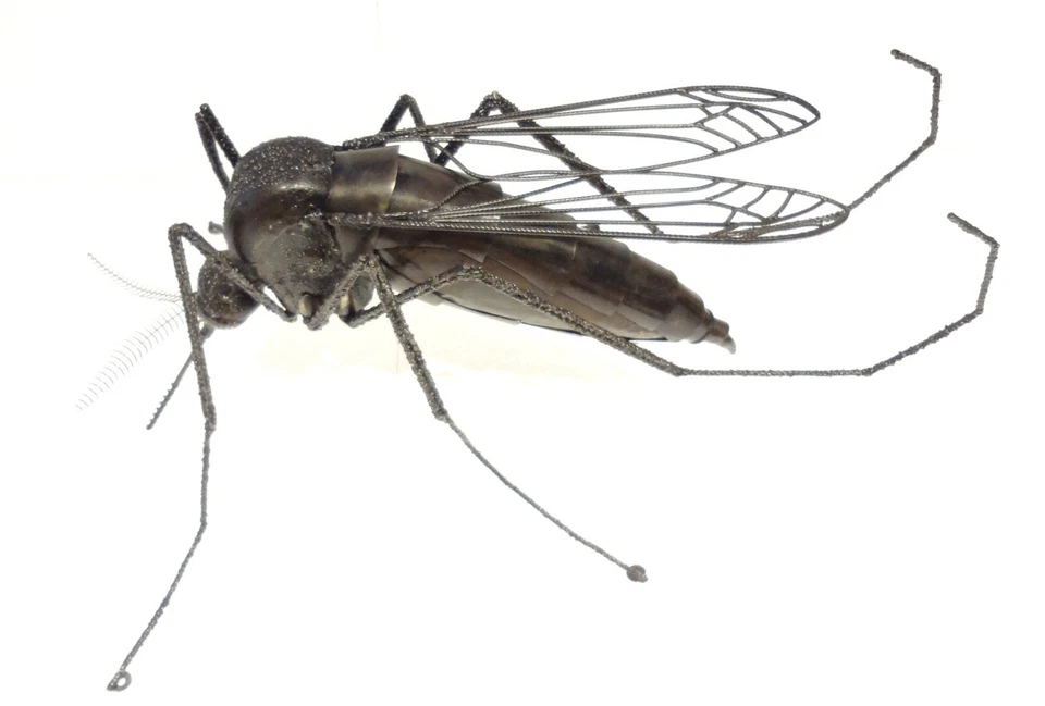 MOSQUITO MONUMENTAL REALISTIC RECYCLED METAL ART SCULPTURE FAVARO SIGNED INSECT - Image 4 of 4