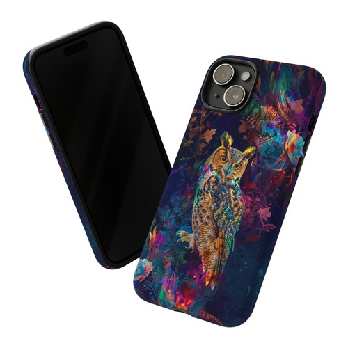 Ethereal Blue Owl Bird Abstract Phone Case for iPhone, Samsung Galaxy, Pixel - 第 15/173 張圖片
