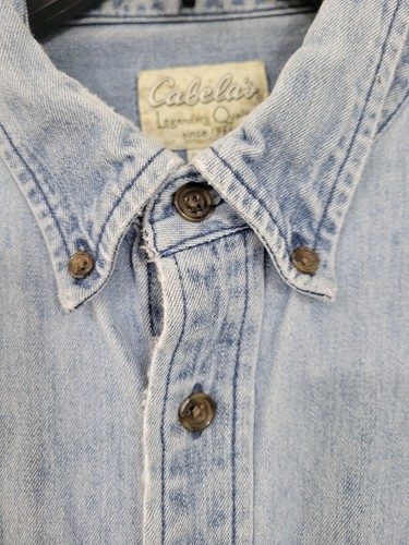 Cabela's Demin Long Sleeve Button Shirt Large- Flaws - Picture 3 of 11