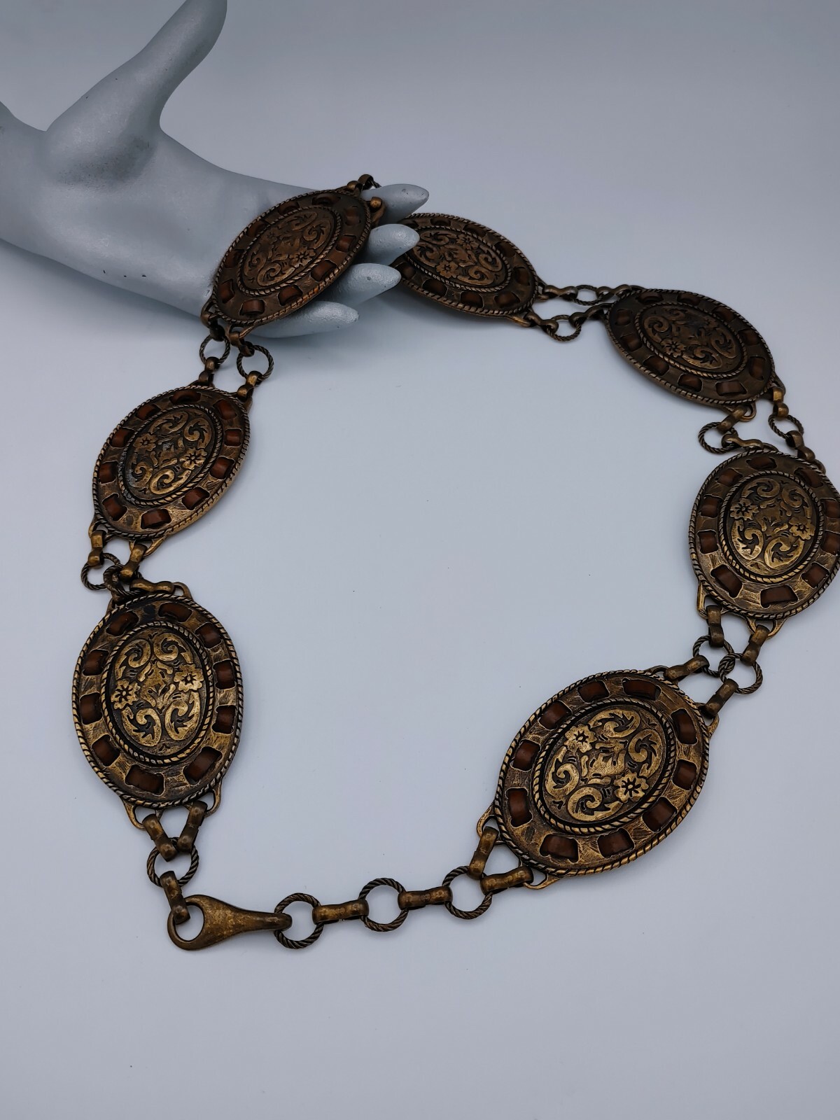 Vintage Metal Concho Belt Concho Chain Link Metal And… Gem