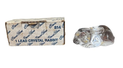 Princess House Rabbit Princess House Crystal Rabbit Bunny Paperweight Figure 24% Lead Vintage ...
