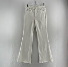 AYR The Really Really High Rise Flare Jeans Size 28S Stretch Denim Zip Fly White