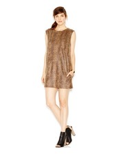 RACHEL ROY Womens Brown Sleeveless Above The Knee Shift Dress L