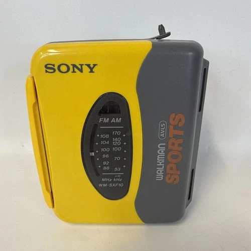 Vintage Sony Walkman Sports WM-SXF10 FM AM Radio Cassette Player Yellow WORKS!