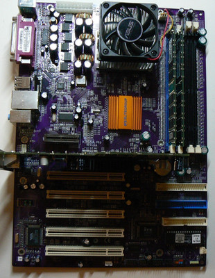ECS K7S5A Pro Rev5.0 Motherboard Combo + Athlon XP CPU RAM Cooler AGP GPU Tested