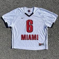 Vintage Miami RedHawks Jersey Men’s L Nike Team #6 White Red Black Short Sleeve