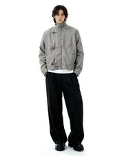 Men’s Vintage Distressed Cropped Fireman Clasp Utility Worker Jacket