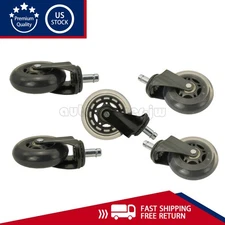 NEW 5PCS Office Chair Caster Rubber Swivel Wheels Replacement Heavy Duty 3 inch