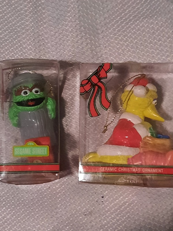 Vintage Sesame Street Ornaments Big Bird Oscar