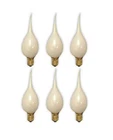 6 LED Silicone Dipped, Pearlized, Electric Candle Lamp Bulbs 0.7 Watt E12 Base