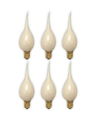 6 LED Silicone Dipped, Pearlized, Electric Candle Lamp Bulbs 0.7 Watt E12 Base
