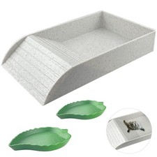3 PCS Tortoise Food Dish Ramp Water Bowl Gray Reptile Amphibian Habitat