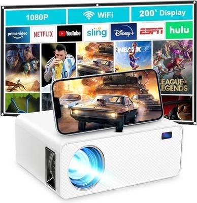 ZDK 1080P WiFi Bluetooth Projector   Native Full HD, 16,000 Lumens