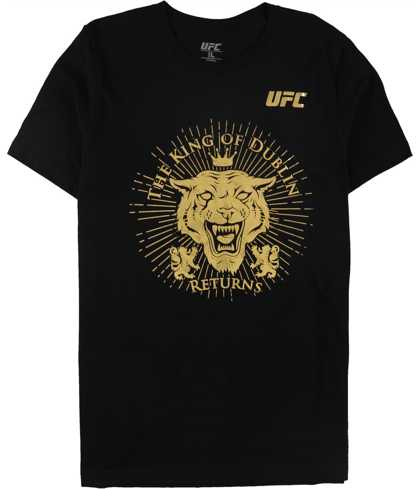 Мужская футболка UFC The King Of Dublin Returns с рисунком из фольги черная большого размера 4590₽