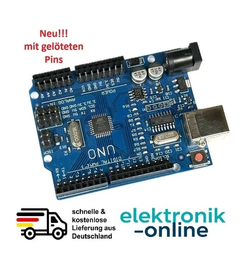UNO R3 kompatibel zu Arduino Uno Entwicklung Board ATMEGA328P + Pins gelötet