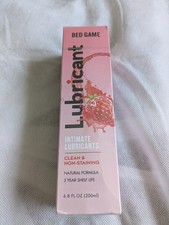 Bed Game Intimate Lubricant Strawberry Natural Formula 6.8Fl oz Non Staining